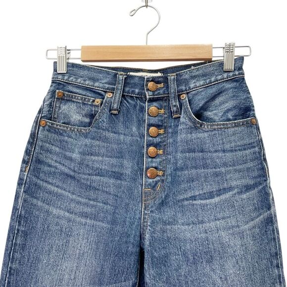 Madewell Rivet & Thread Boyjean Linwood Wash Size 25 | 0 Straight Leg High Waist - Picture 4 of 10